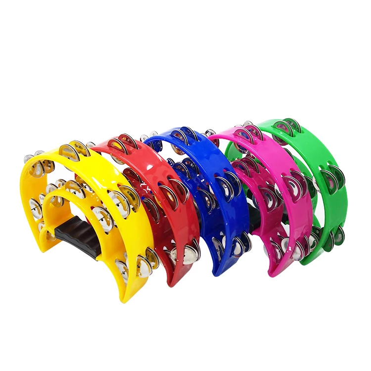 Half Moon Tambourine Double Row Percussion 